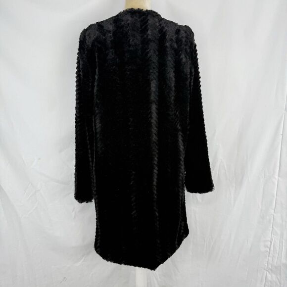Women’s Fever Faux Fur Collared Black Lined Side Pockets Small Jacket - Picture 3 of 16